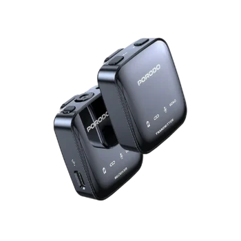 Porodo Two-Device Connect Handheld Lavalier Microphone - Black