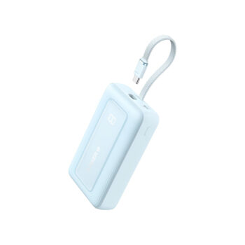 Anker Zolo Power Bank (20K, 30W, Built-In  USB-C Cable) -Blue