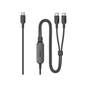 Anker 2-in-1 USB-C to USB-C Cable (4 ft, 140W) -Black