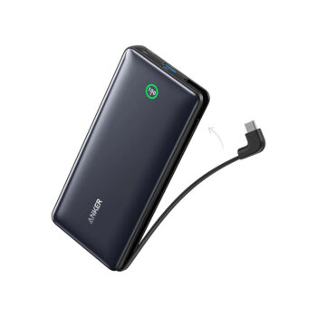 Anker Nano Power Bank (20K, 30W, Built-In  USB-C Cable) -Black