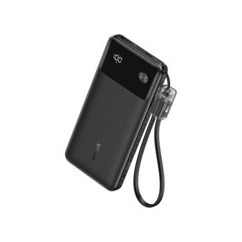 Anker Power Bank (45W, Built-In Retractable  USB-C Cable) 10000PD -Black