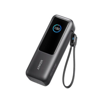 Anker Zolo Power Bank (25K, 165W, Built-In  and Retractable Cables) -Black