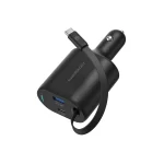 Powerology Type-C Retractable Car Charger PD 65W