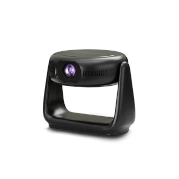 Powerology 300 Ansi Lumens Full HD Rotating Stand Portable Projector with Built-In Battery 5200mAh - Black