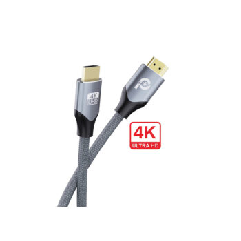 Powero+ Visual 4K Braided  HDMI to HDMI Cable 2m  Grey