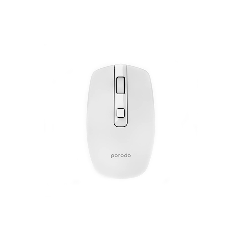 Porodo 2.4G Wireless and Bluetooth Rechargeable Moue DPI 1600 - White